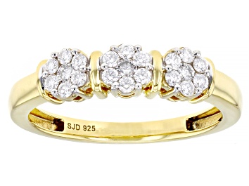 Picture of Moissanite 14k Yellow Gold Over Silver Ring .45ctw DEW