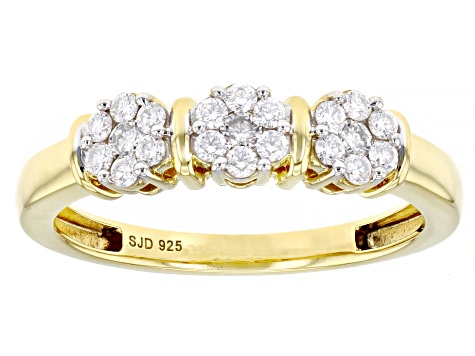 Moissanite 14k Yellow Gold Over Silver Ring .45ctw DEW