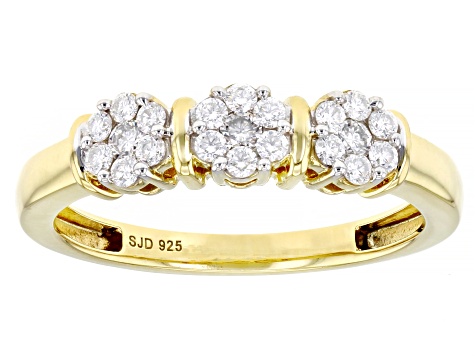 Moissanite 14k Yellow Gold Over Silver Ring .45ctw DEW - MOJ852B