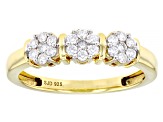 Moissanite 14k Yellow Gold Over Silver Ring .45ctw DEW