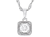 Moissanite Platineve Solitaire Pendant .50ct DEW