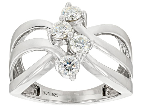 Moissanite Platineve Ring .64ctw DEW