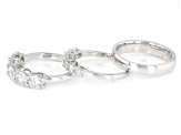 Moissanite Platineve ring set of three bands 3.20ctw DEW