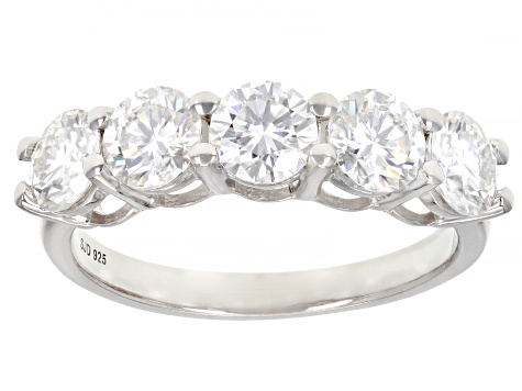 Moissanite Platineve ring set of three bands 3.20ctw DEW