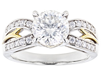 Picture of Moissanite Inferno Cut Platineve and 14k yellow gold over silver ring 2.37ctw DEW.