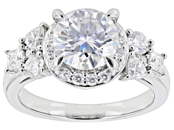 Picture of Moissanite Platineve Halo Ring 2.86ctw DEW.