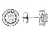 Moissanite Platineve Stud Earrings With Halo Jacket 2.02ctw DEW