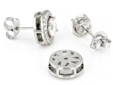 Moissanite Platineve Stud Earrings With Halo Jacket 2.02ctw DEW