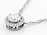 Moissanite Platineve Halo Pendant 1.21ctw DEW