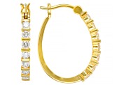 Moissanite 14k Yellow Gold Over Silver Hoop Earrings .84ctw D.E.W