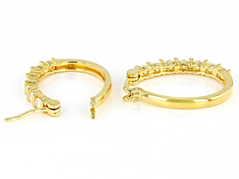 Moissanite 14k Yellow Gold Over Silver Hoop Earrings .84ctw D.E.W