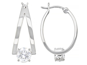 Picture of Moissanite Platineve Hoop Earrings 1.60ctw D.E.W