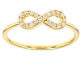 Moissanite 14k Yellow Gold Over Silver Infinity Ring .20ctw DEW.