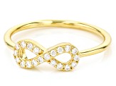 Moissanite 14k Yellow Gold Over Silver Infinity Ring .20ctw DEW.