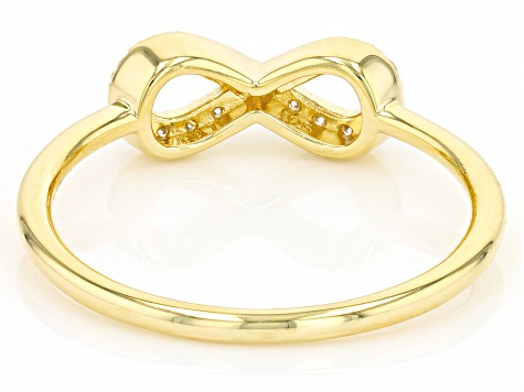 Moissanite 14k Yellow Gold Over Silver Infinity Ring .20ctw DEW.