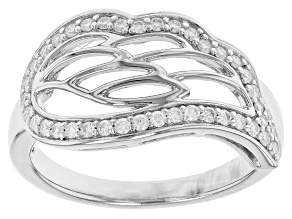 Moissanite Platineve Angel Wing Ring .40ctw DEW.