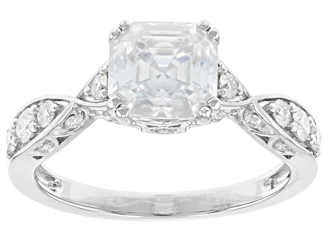 Moissanite Platineve Engagement Ring 2.88ctw DEW.