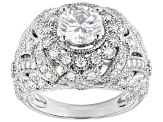 Moissanite Platineve Cocktail Ring 2.16ctw DEW.