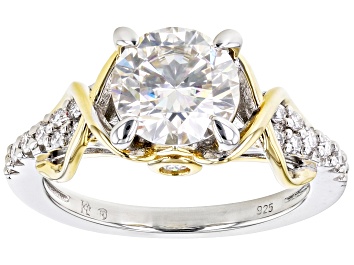 Picture of Moissanite Platineve And 14k Yellow Gold Over Silver Engagement Ring 2.20ctw DEW.