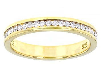 Picture of Moissanite 14k yellow Gold Over Silver Eternity Band Ring .45ctw DEW.