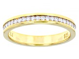 Moissanite 14k yellow Gold Over Silver Eternity Band Ring .45ctw DEW.