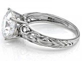 Moissanite Inferno cut Platineve Solitaire ring 4.13ct DEW.