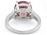 Pink Moissanite Platineve Solitaire Ring 4.75ct DEW.