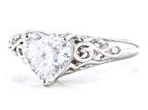 Moissanite Platineve Heart Ring 2.18ct DEW.