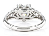 Moissanite Platineve Heart Ring 2.18ct DEW.