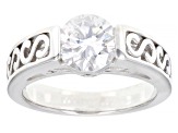 Moissanite Platineve Solitaire Ring 1.90ct DEW.