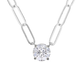 Moissanite Platineve paperclip necklace 1.00ct DEW