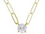 Moissanite 14k yellow gold over sterling silver paperclip necklace 1.00ct DEW