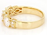 Moissanite 14k yellow gold over silver band ring 1.82ctw DEW.