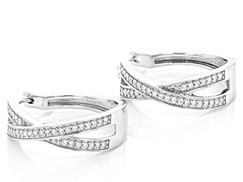 Moissanite Platineve Hoop Earrings .64ctw DEW