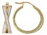 Moissanite 14k yellow gold over sterling silver hoop earrings .64ctw DEW