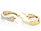 Moissanite 14k yellow gold over sterling silver hoop earrings .64ctw DEW