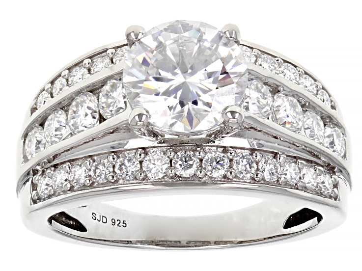 Moissanite Platineve Ring 3.16ctw DEW