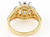 Moissanite 14k yellow gold over silver ring 3.36ctw DEW.