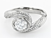 Moissanite Platineve Bypass Ring 1.46ctw DEW.