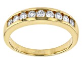 Moissanite 14k yellow gold over silver ring and band  2.38ctw DEW.