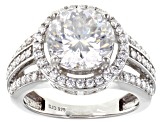 Moissanite Inferno cut Platineve Ring 4.77ctw DEW.