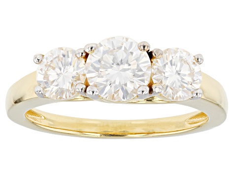 Moissanite 14k Yellow Gold Over Silver Ring and Pendant Set 2.60 