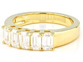 Moissanite 14k yellow gold over sterling silver ring Ring 1.35ctw DEW.