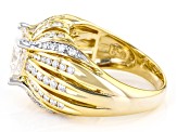 Moissanite 14k Yellow Gold Over Silver Ring 3.18ctw DEW