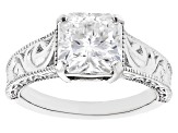 Moissanite Inferno cut Platineve Solitaire ring 2.82ct DEW.