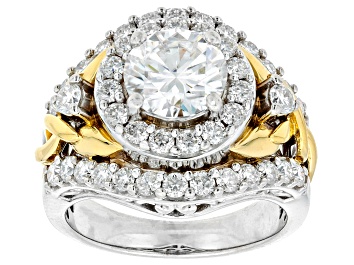 Picture of Moissanite platineve and 14k yellow gold over silver ring 3.25ctw DEW
