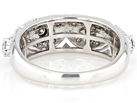 Moissanite platineve leaf ring .72ctw DEW