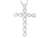 Moissanite Platineve Cross Pendant 1.10ctw D.E.W