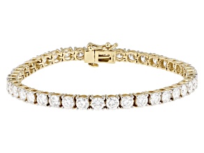 Moissanite 14k yellow gold over silver tennis Bracelet 9.66ctw DEW