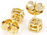 Yellow moissanite 14k yellow gold over sterling silver stud earrings 1.60ct DEW.